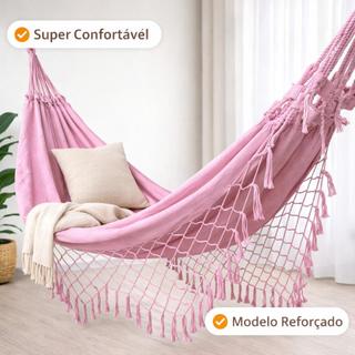 Rede de Descanso Dormir Casal Luxo Confortável Algodão Reforçada Decorativa