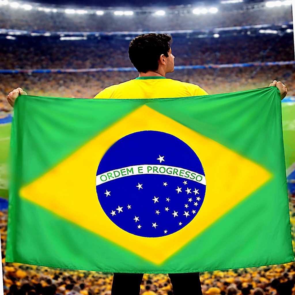Bandeira do Brasil 135cm X 90 cm Torcida
