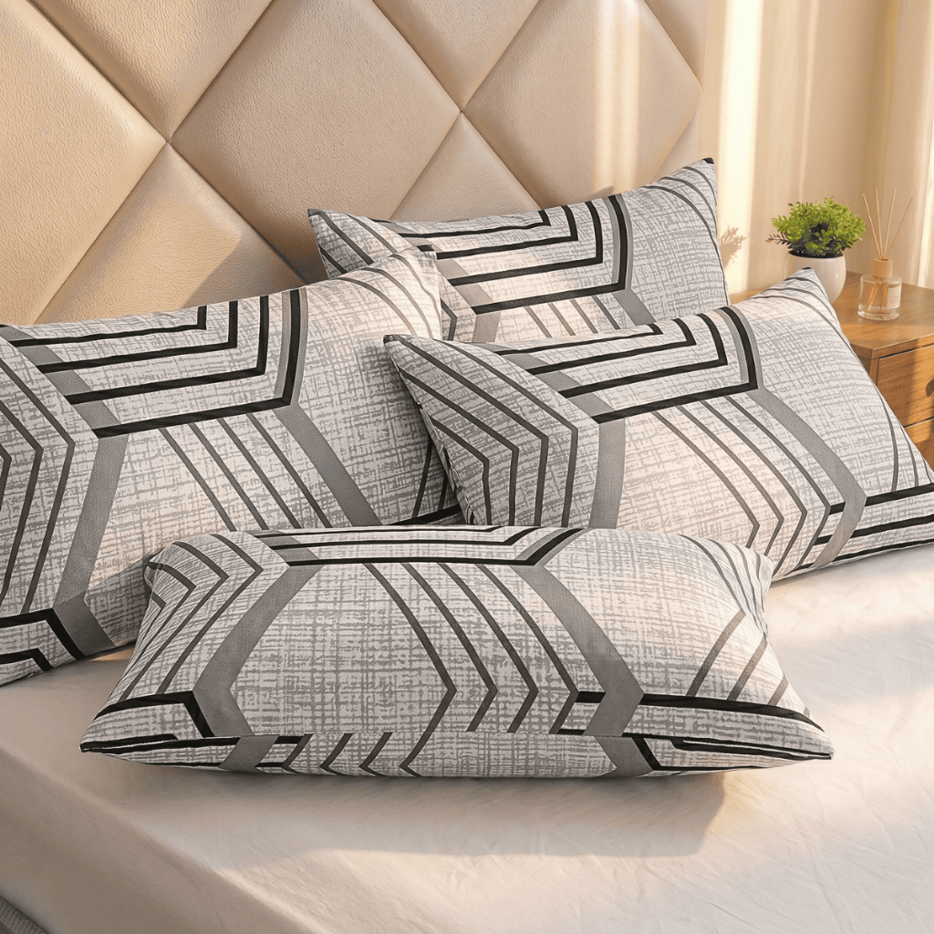 Kit 4 Fronhas De Malha 100% Algodão Estampada 70x50cm Zíper Escondido Avulsas Toque Macio Cozzilar