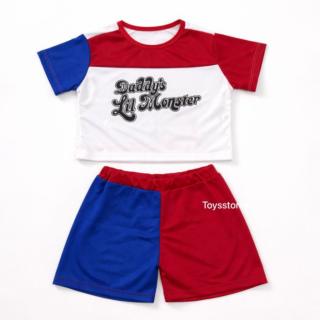 Fantasia Alerquina Esquedrão Suicida Infantil Shorts + Camiseta
