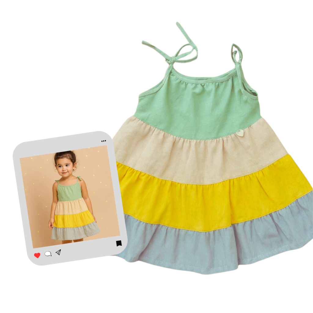 Vestido infantil Menina Candy color Linho