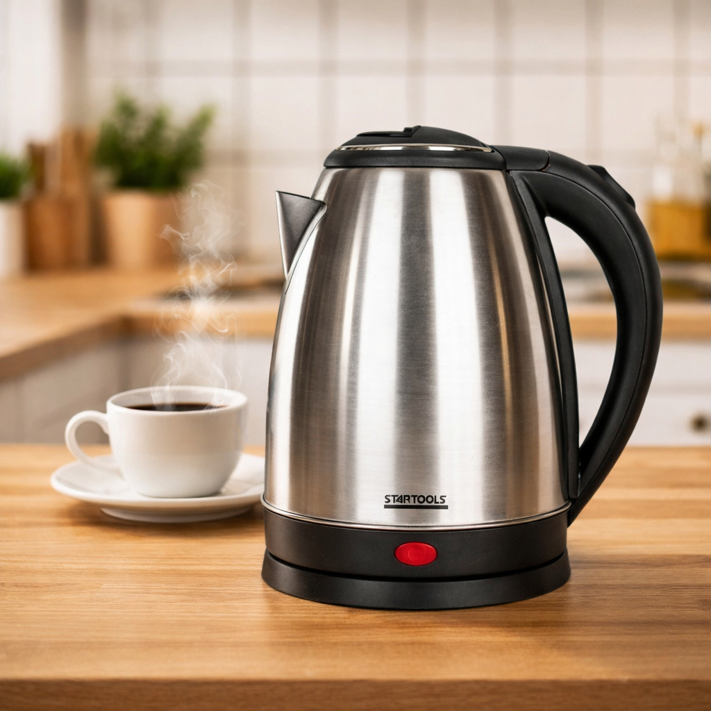 Chaleira Elétrica Inox 2L Ferve Rápido Água 127V/220V Ideal Café Chá Cozinha Prática Resistente