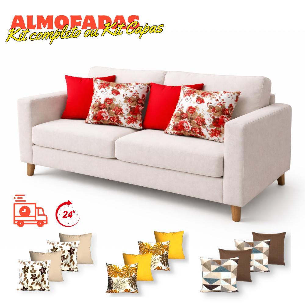 ALMOFADAS DECORATIVAS p/QUARTO SALA OU SOFÁ KIT 4 UND c\ ENCHIMENTO OU KIT 4 UND CAPAS