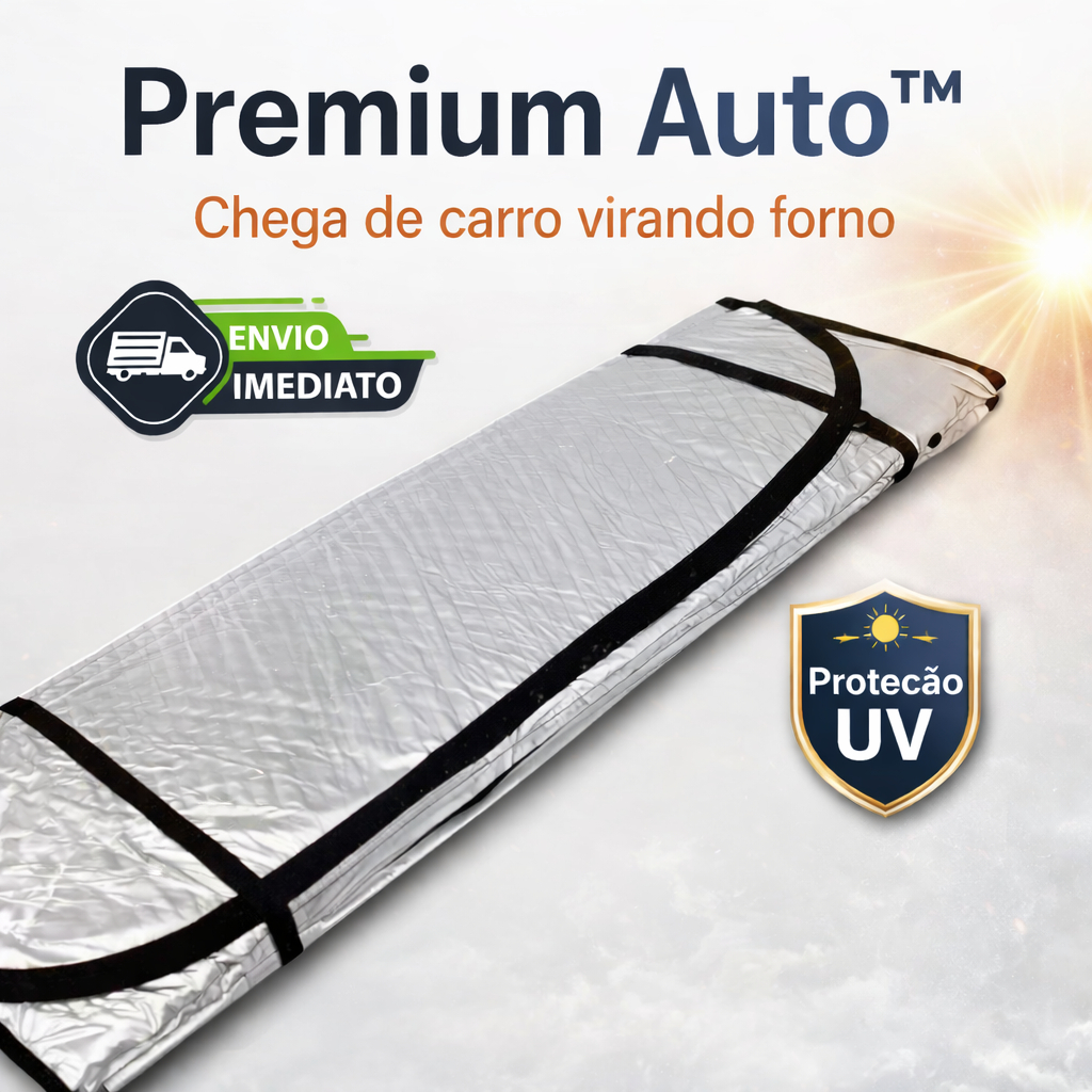 Protetor Solar Parabrisa Carro Anti Calor UV Premium Auto™ Universal Dobrável Fácil Instalação