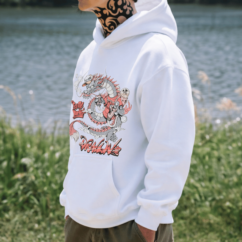 Moletom Estampado Dragon  Stretwear Canguru Inverno Unisex  Algodão Estilosa e Confortavel Premium  Variadas Lançamento