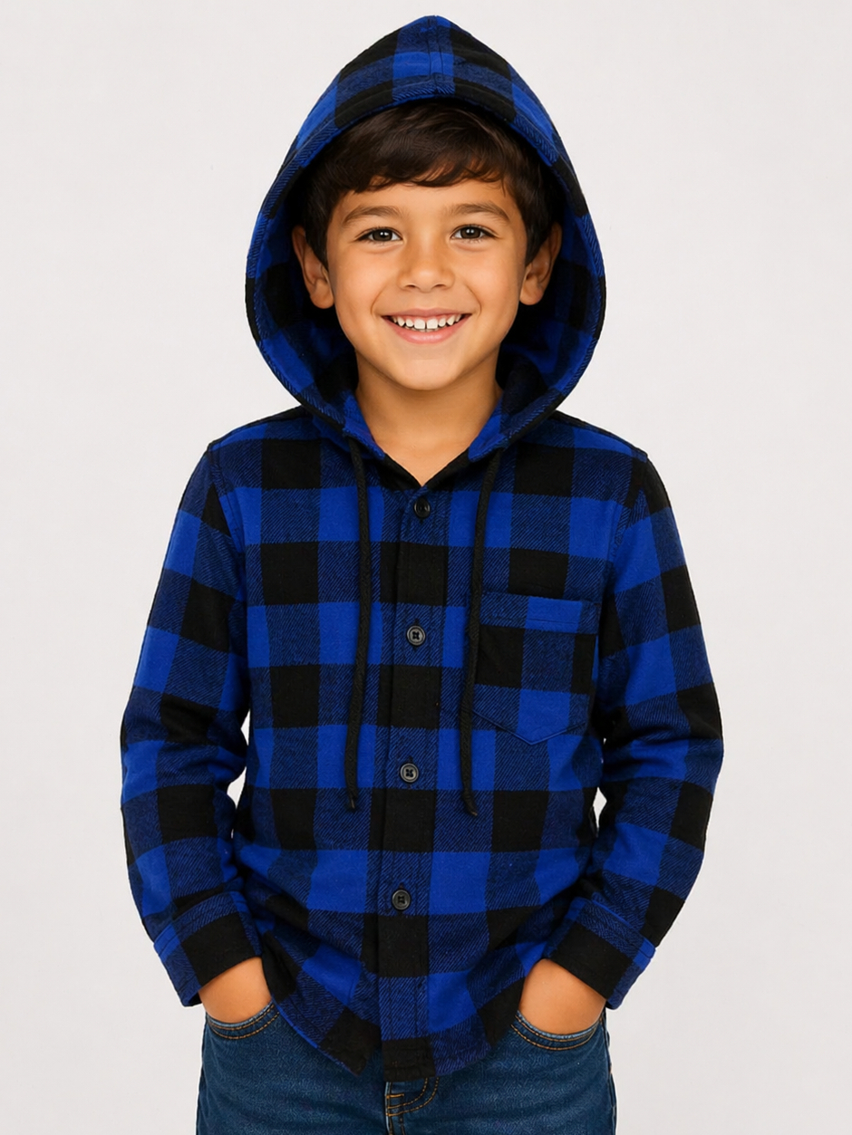 camisa xadrez infantil manga longa com CAPUZ  festa junina quadrilha