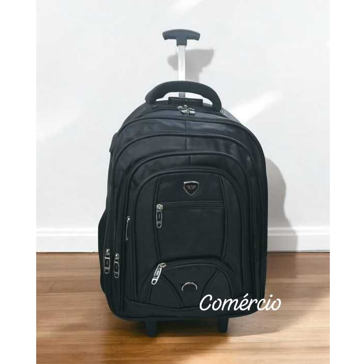 Mochila couro Executiva com Rodinha Reforçada, Notebook , trabalho , viagens ,etc