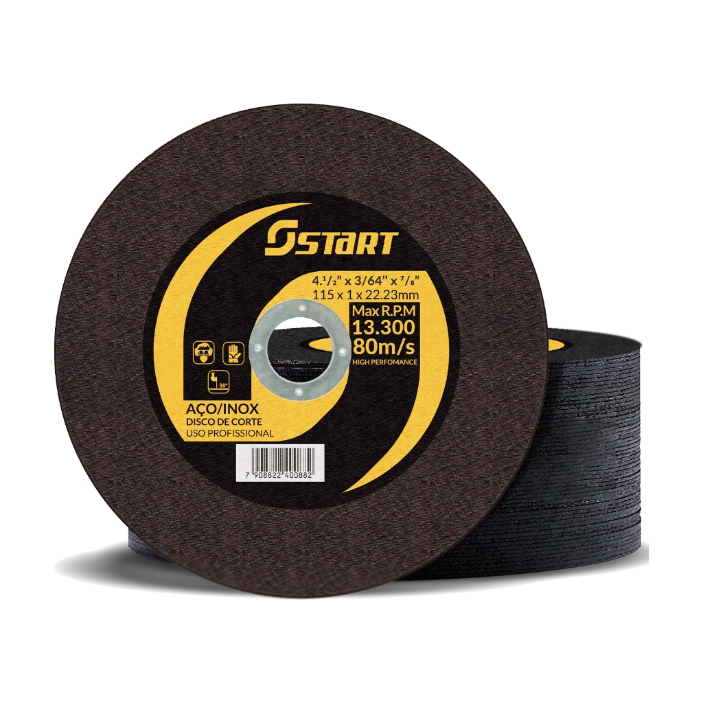Kit 50 Unidades Disco De Corte Start 1493 115mm 1mm 4.1/2 X 1,0 50un - Start