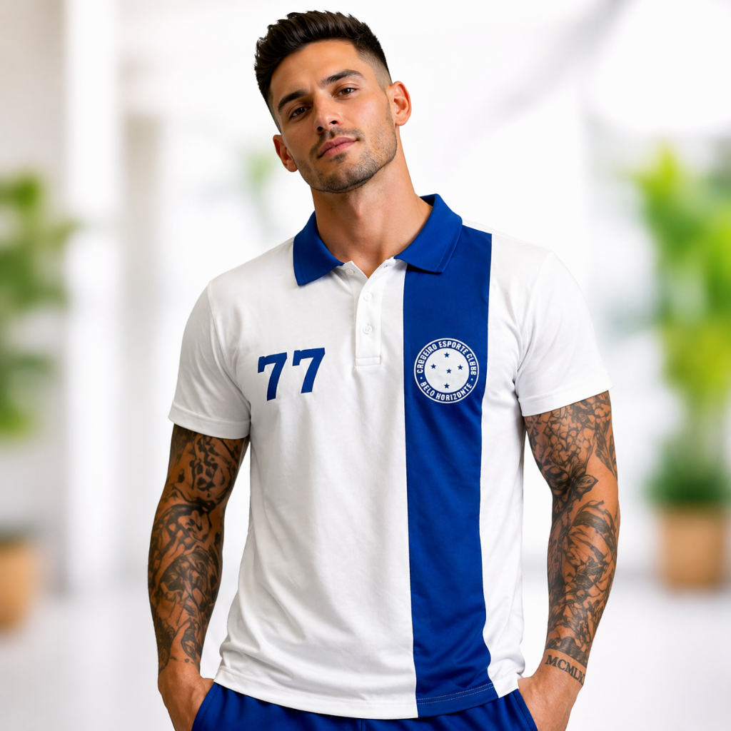 Camisa Polo Máfia Azul Cruzeiro Torcida Organizada Oficial