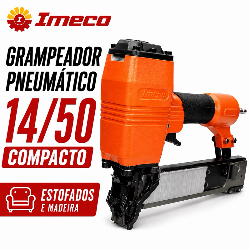 Grampeador Pneumático Imeco 14/50 Compacto Profissional Estofados Madeira Alta Potência