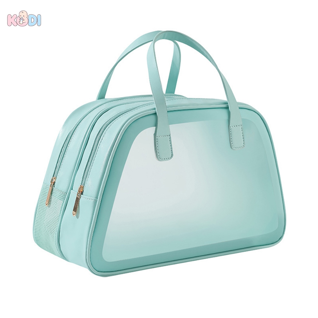 Bolsa de Cosméticos Premium Grande Capacidade Necessaire Portátil com Divisão Seco/Molhado para Viagem -T12