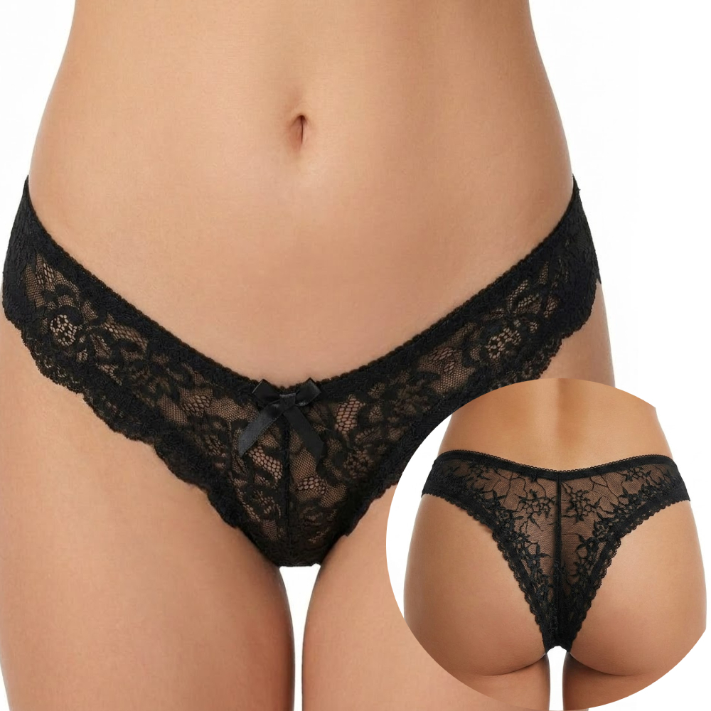 Kit 2 à 5 Calcinha de Renda com Forro em Algodão Modelo Tanga Confortável para o Dia a Dia Edumara