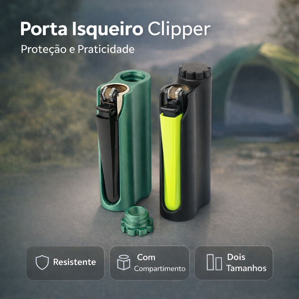 Capa para Isqueiro Clipper com Compartimento | Multifuncional Porta Filtro Discreto Design Resistente Acessório Premium