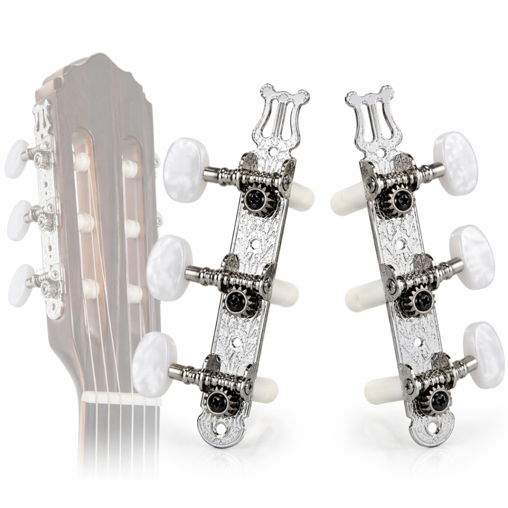 Tarraxa Tarracha De Violão Nylon Pino Grosso Cromada Reforçada Bertô Profissional Guitarra Ukulele