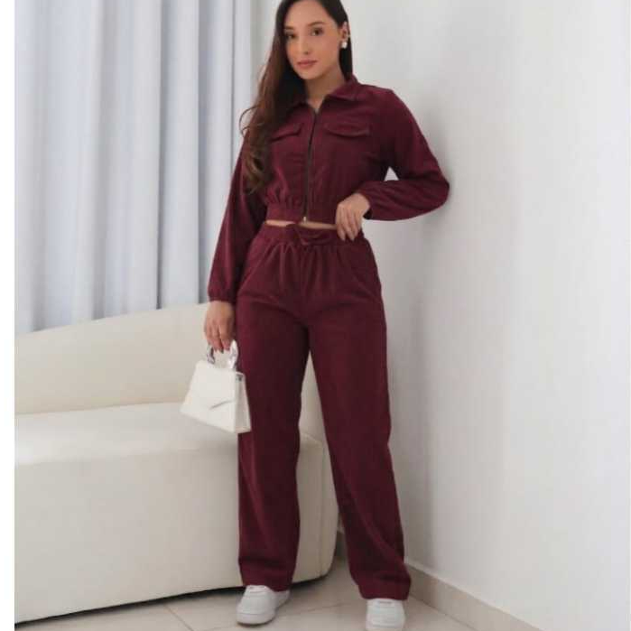 ✨ Conjunto Feminino Veludo Cotelê Colete e Calça – Look Inverno Elegante, Conjunto Social Casual,
