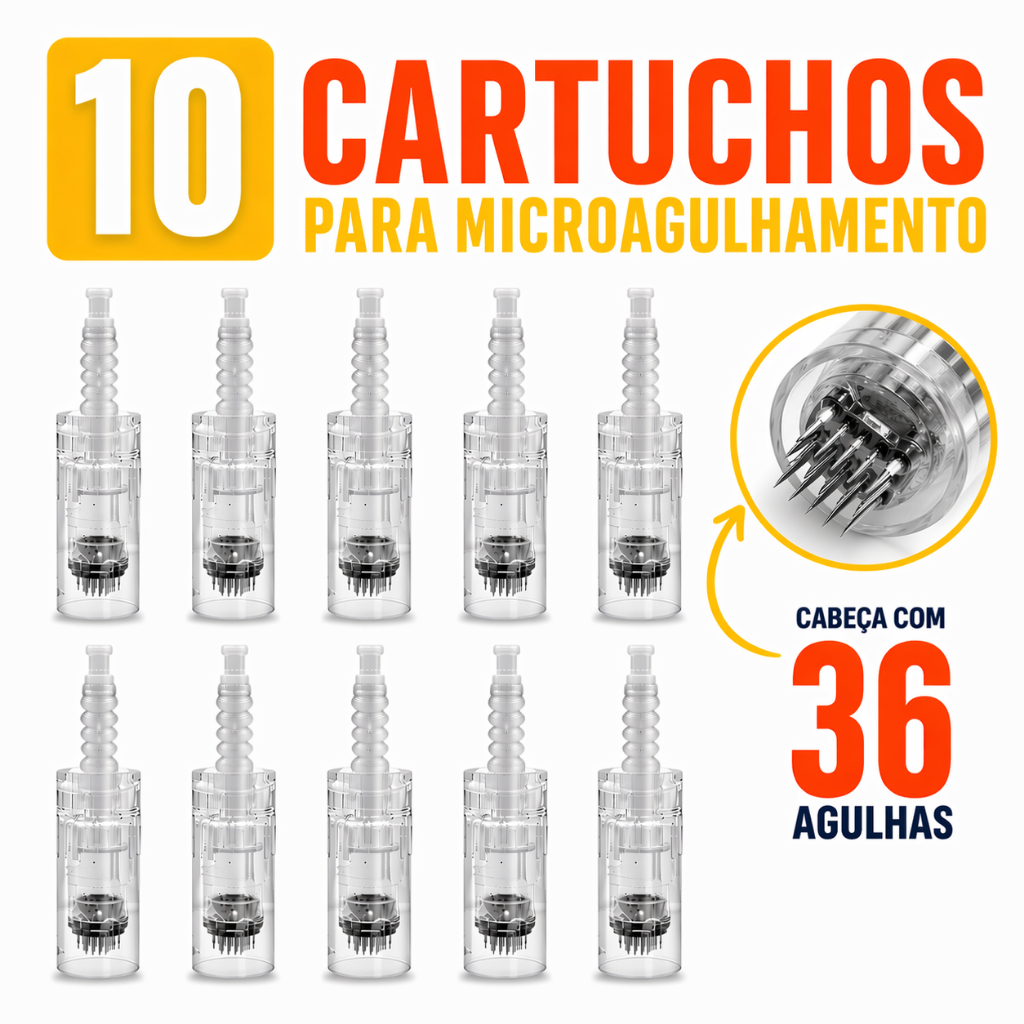 10 Cartuchos Dermapen 36 pontos para Caneta Dermapen