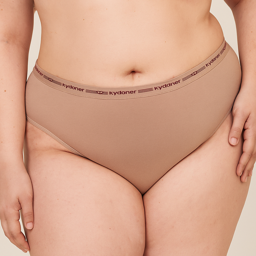 Kit 5 Calcinha Plus size Cintura Alta 100 % Algodão/Cotton