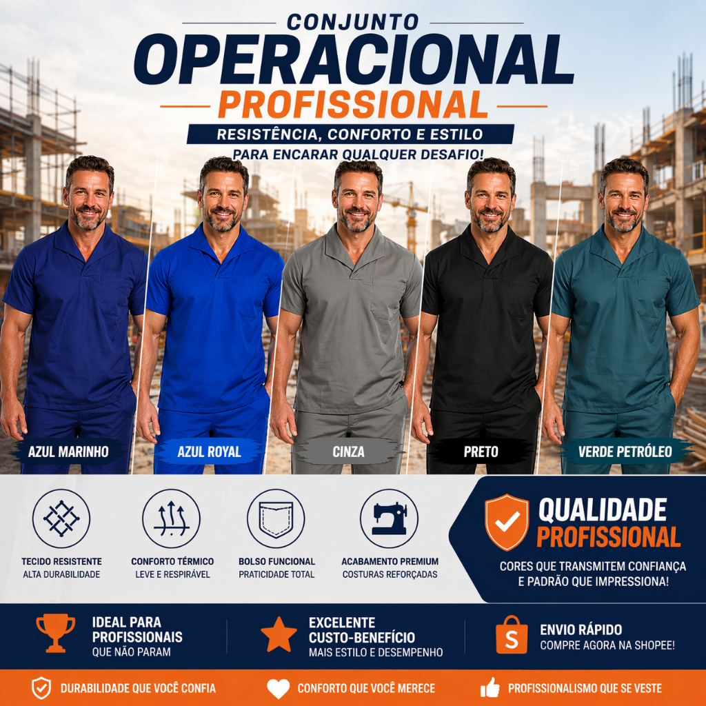 Jaleco Brim Camisa Gola Italiana Uniforme Profissional Para Obra Serviços Gerais Mecânico Industrial
