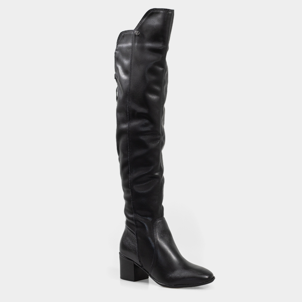 Bota Feminina Couro Cano Alto Salto Alto Montaria Over The Knee Bottero Carrara 347805