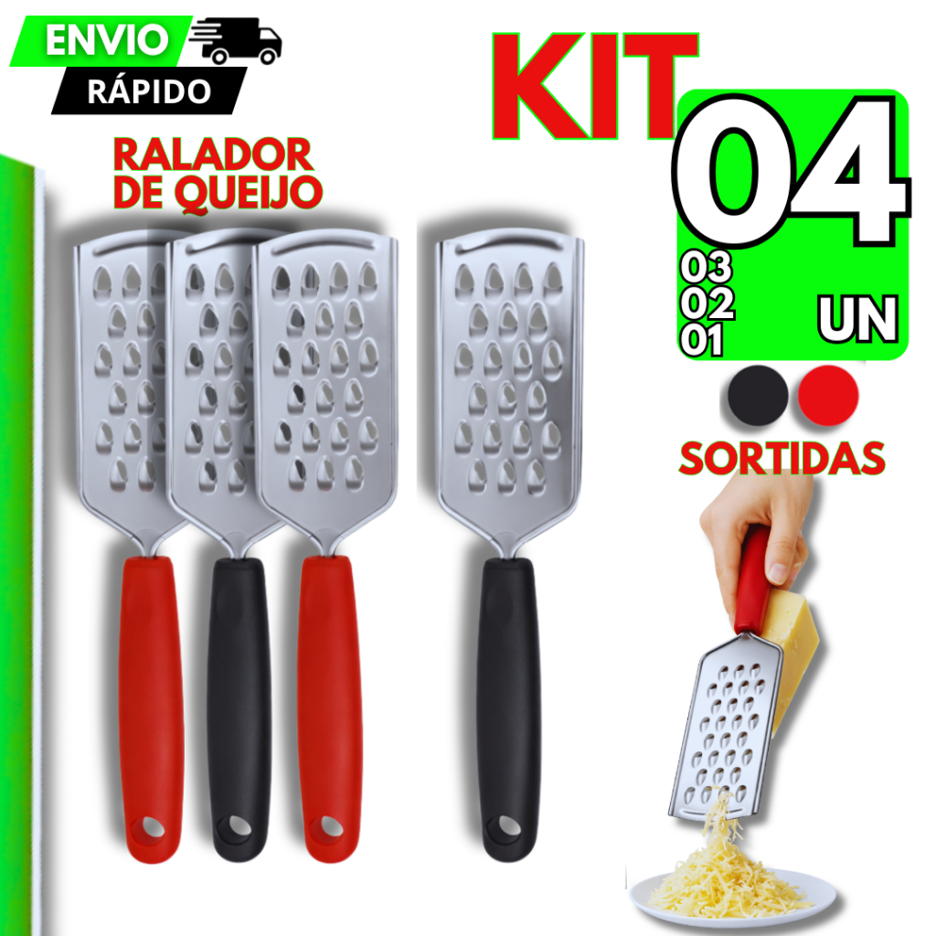 04/3/2/1  Ralador de Inox Multiuso Raladores  Grosso  Fino Leve Afiado Premium Utilidades