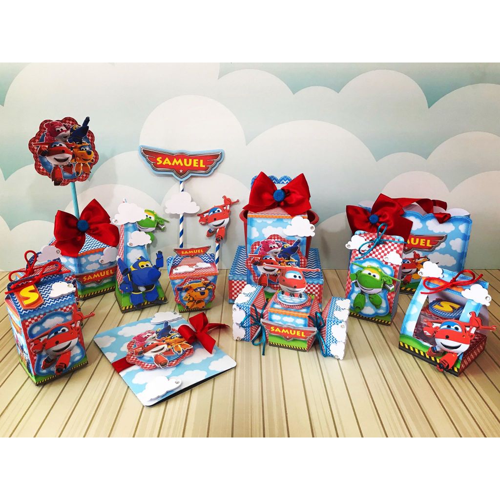 Kit Pegue e Monte Personalizado | Lembrancinha Infantil Tema SUPER WINGS  | Arquivo para Imprimir e Montar