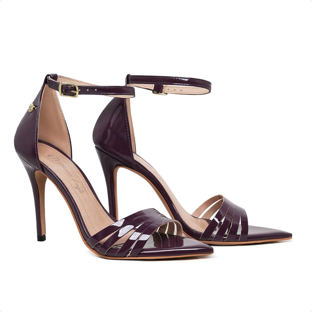 Sandália Feminina Salto Alto Roxo 10cm Sandalia de Luxo Festa Elegante Conforto Vitória Lugo®