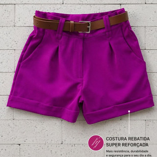 Short Feminino Alfaiataria Social com Cinto Cintura Alta ENVIO IMEDIATO