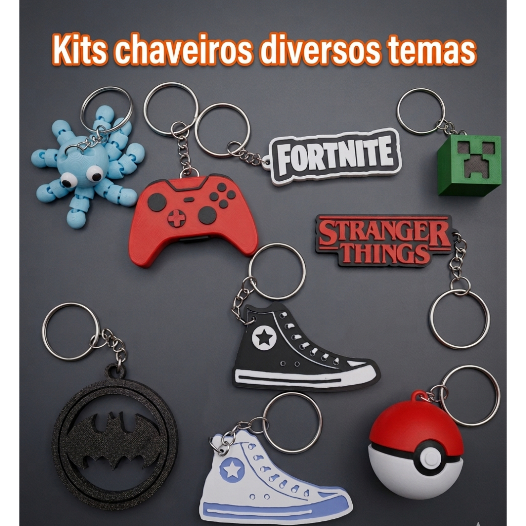 Kit de Chaveiros para Lembrancinhas de Aniversário Infantil Netflix Game xbox – Enfeite Personalizado