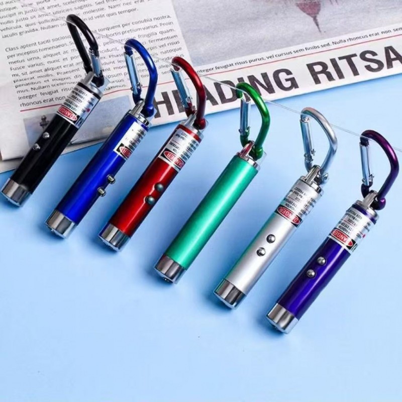 kit 50/100 pcs Chaveiro 3 Em 1 Lanterna Laser E Identificador De Nota Falsa,Caneta para brincar com gatos