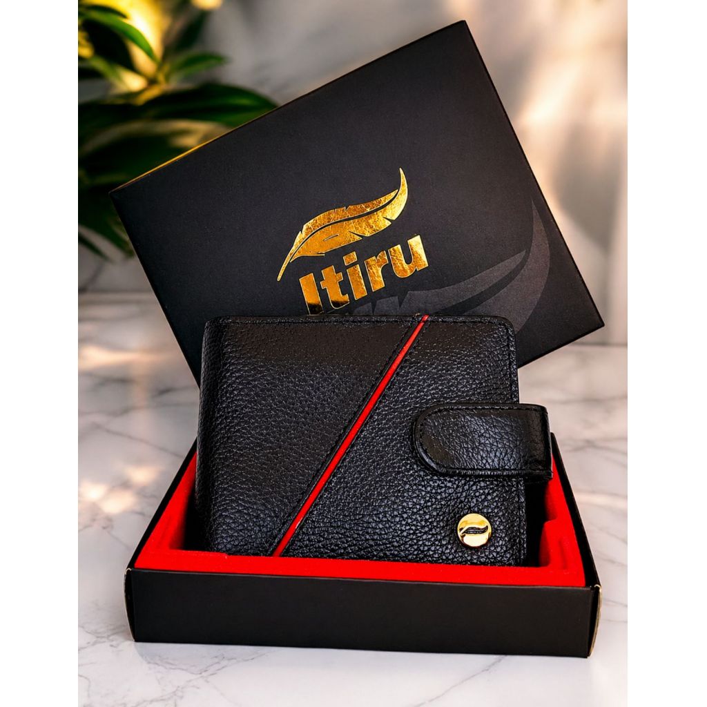 Carteira Masculina Couro Fino Legitimo Luxo Cor Preto Premium Presente dias dos namorados Pais