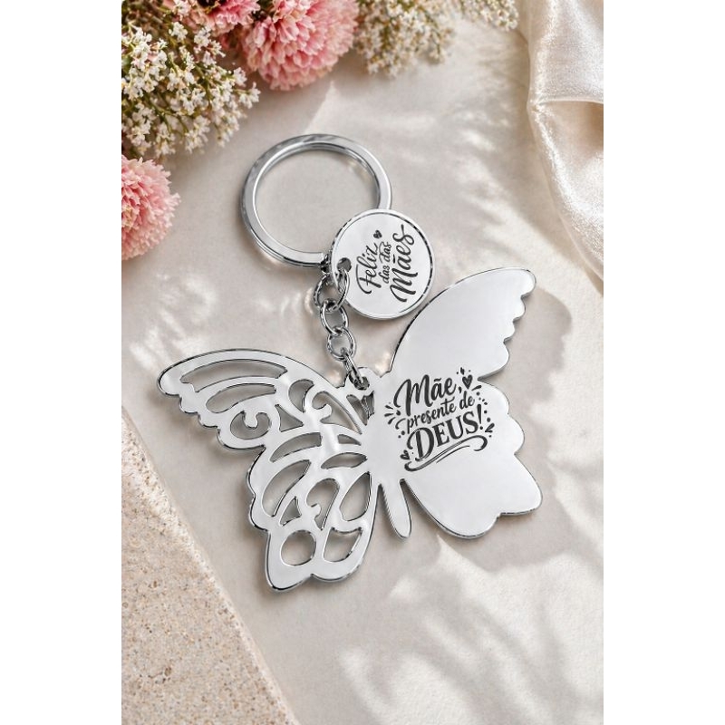 Kit Chaveiros Borboleta Espelhado – Presente Datas especiais | Dia das mães - Dia das mulheres - Aniversários - Eventos