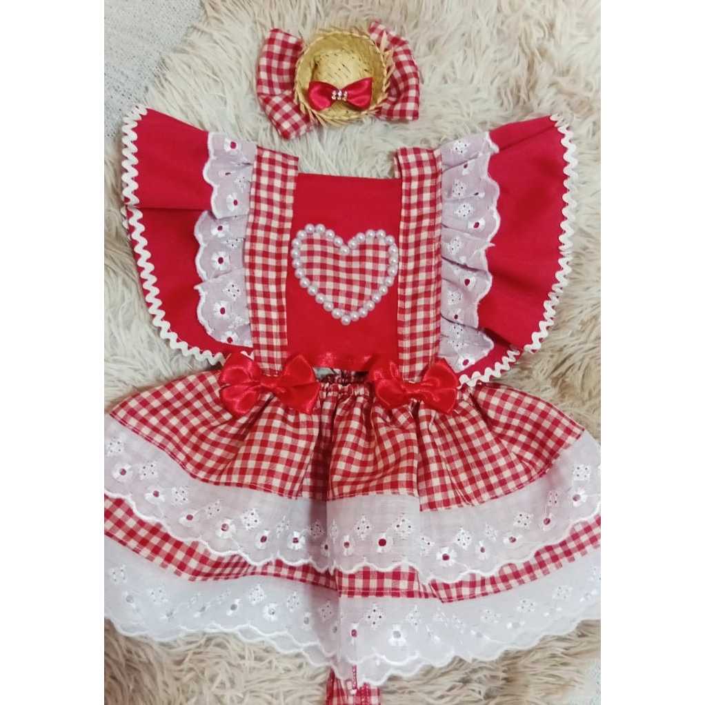 romper festa junina bebe mesversario tematicos são joão