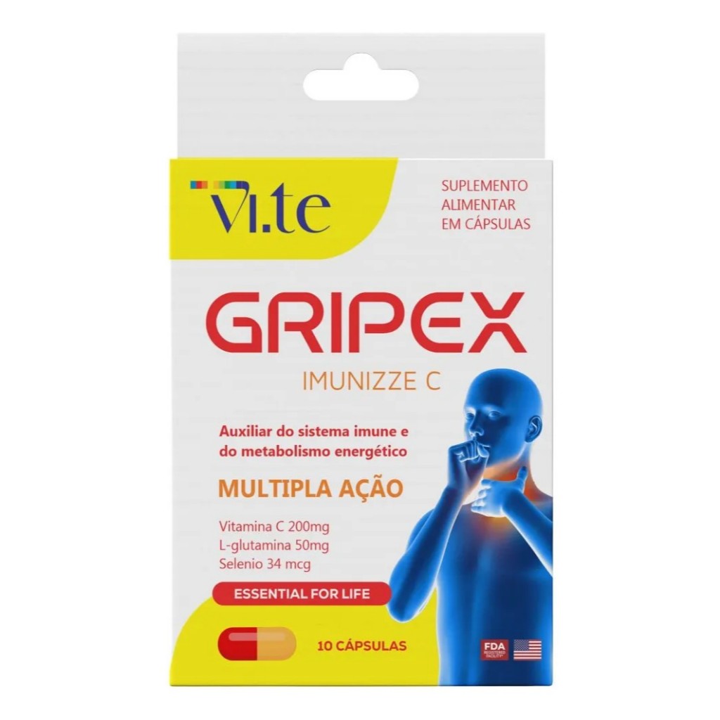 Vitamina C - Gripex Suplemento pra Sistema Imunológico ( Vi.tê ) - Não contém Glútem
