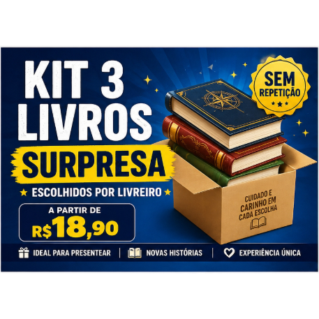 Kit 3 LIVROS Surpresa - Títulos Variados