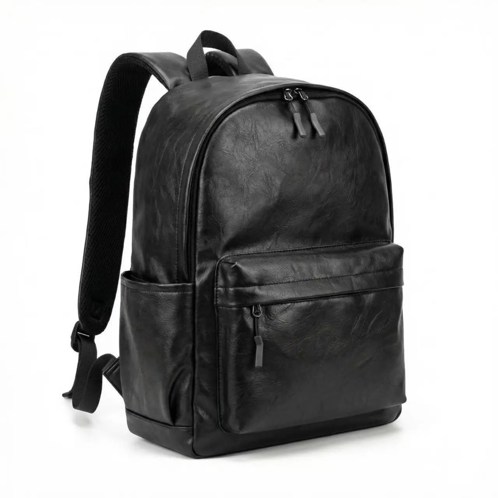 Mochila Masculina Courino Sintético Premium Impermeável Grande Capacidade para Trabalho e Escola