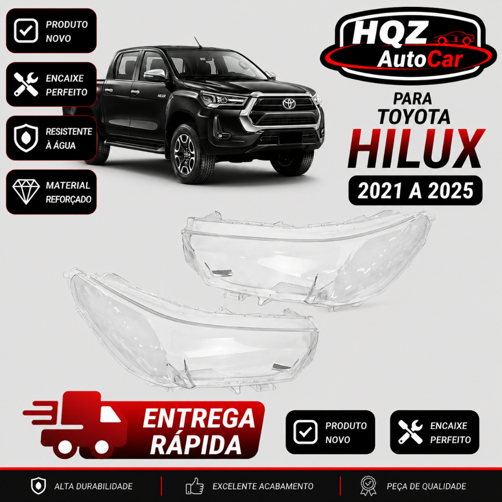 Lente de Farol Hilux SRX 2021 a 2025