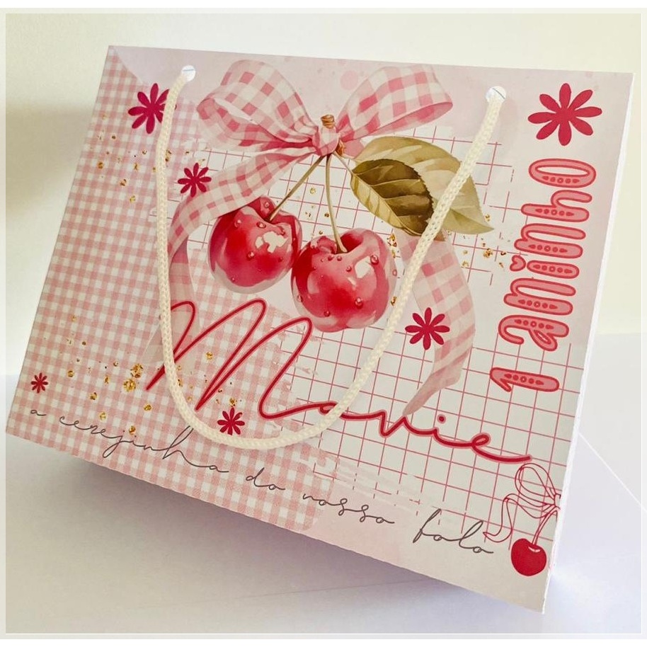 sacolinha pegue e monte cerejinha-sacolinha personalizada-festa personalizada-lembrancinha personalizada