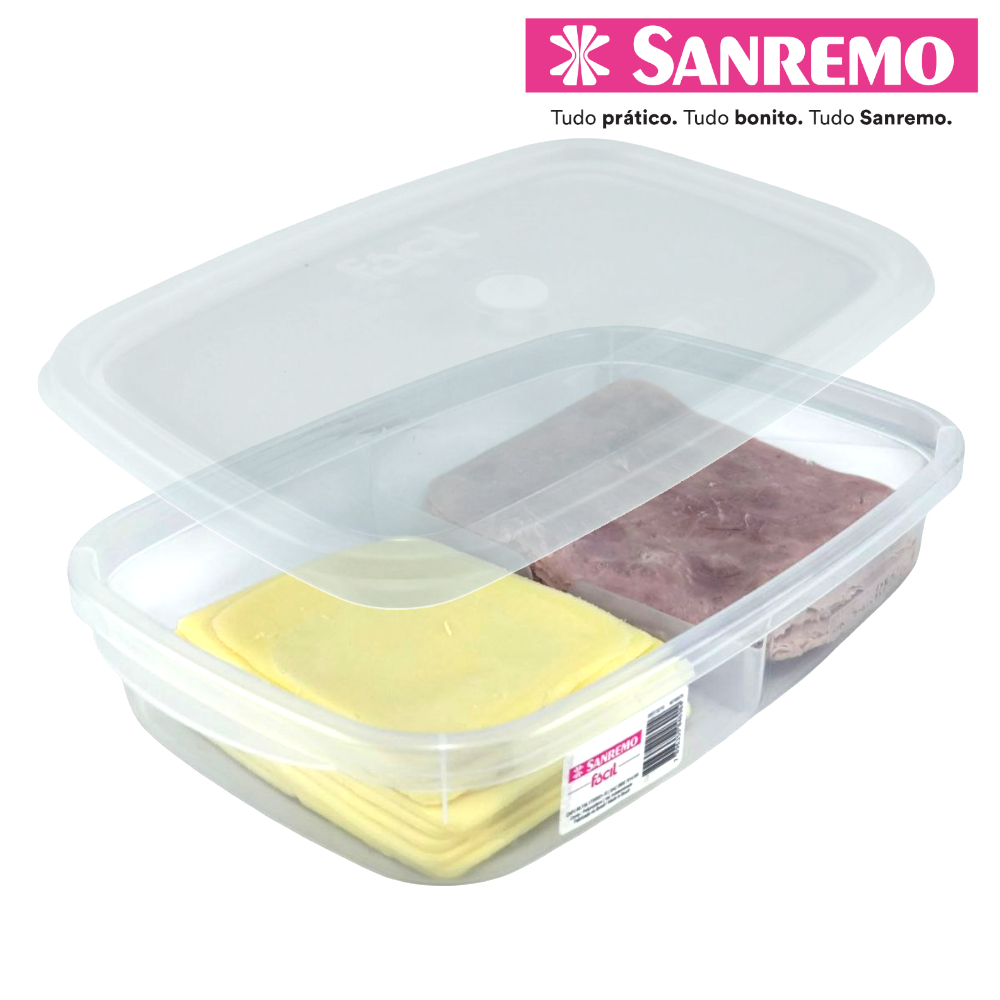 Pote Porta Frios Com Divisória 1,4 Litros Livre de BPA vai no Freezer, Micro-ondas e Lava-louças