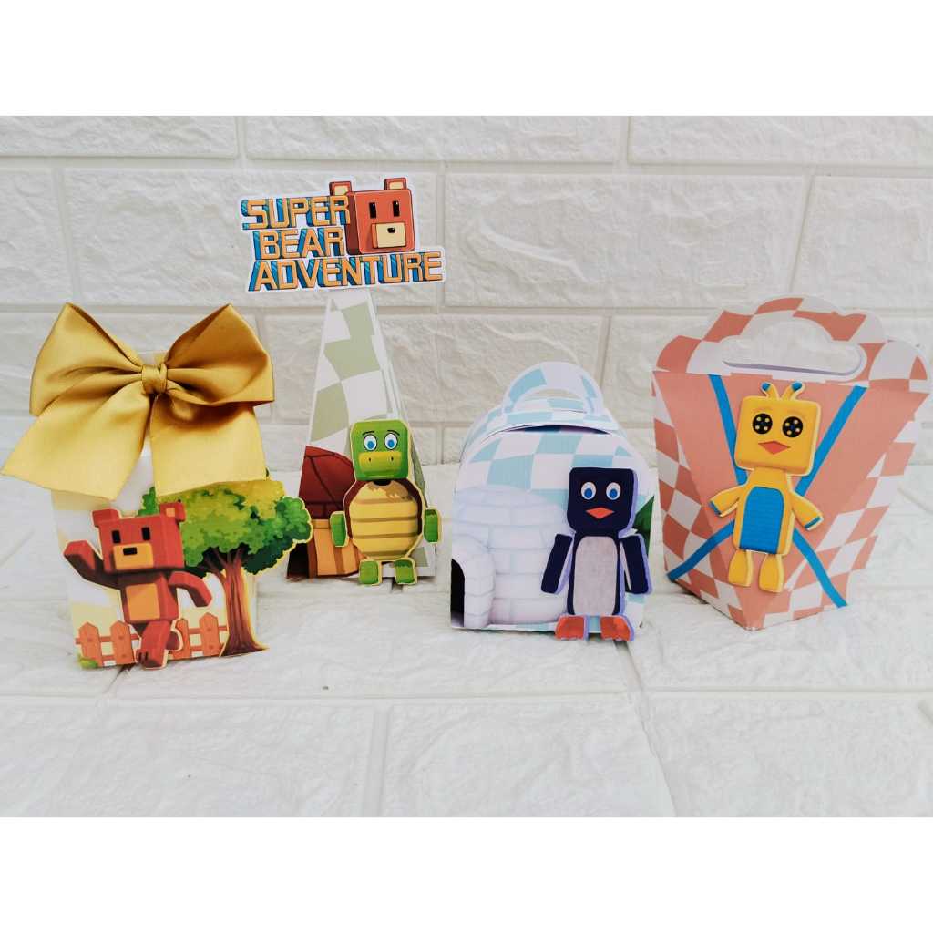 Kit Personalizados caixinhas festa lembracinhas festa aniversário tema Super Bear Adventure