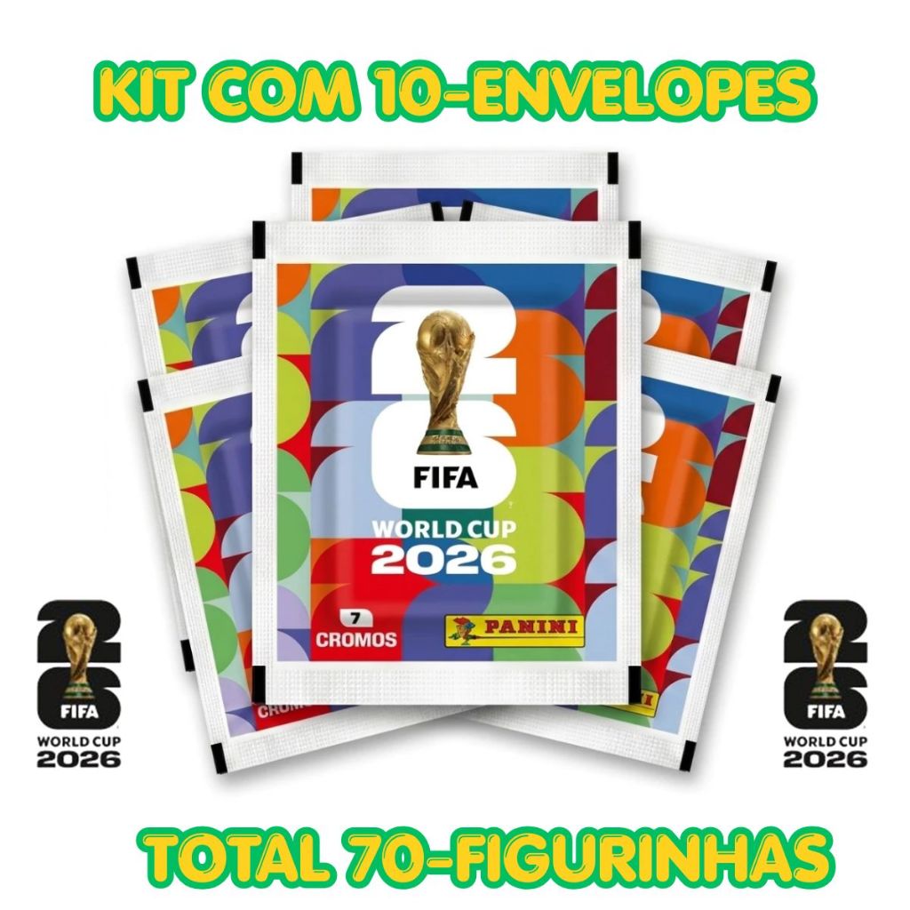 Figurinha Copa Do Mundo 2026 - Kit Com 10-Envelopes = 70-Figurinhas