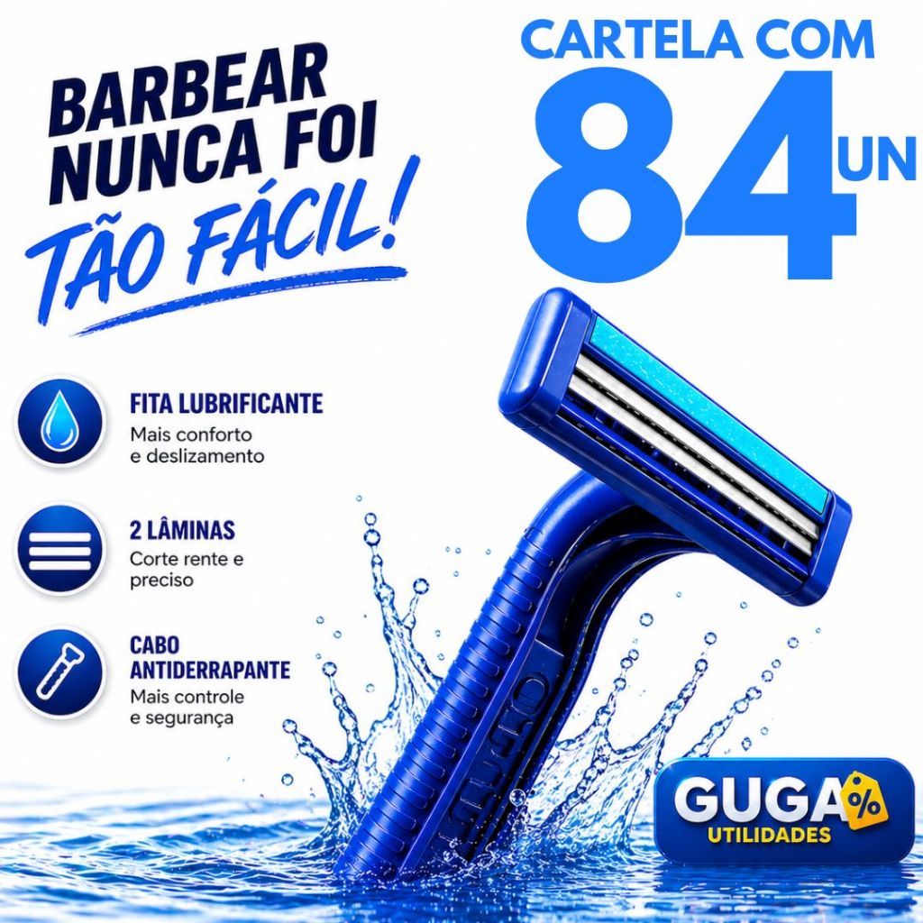 Jogo 84 Aparelho De Barbear Barbeador Descartável Com 2 lâmina Com Fita Lubrificante