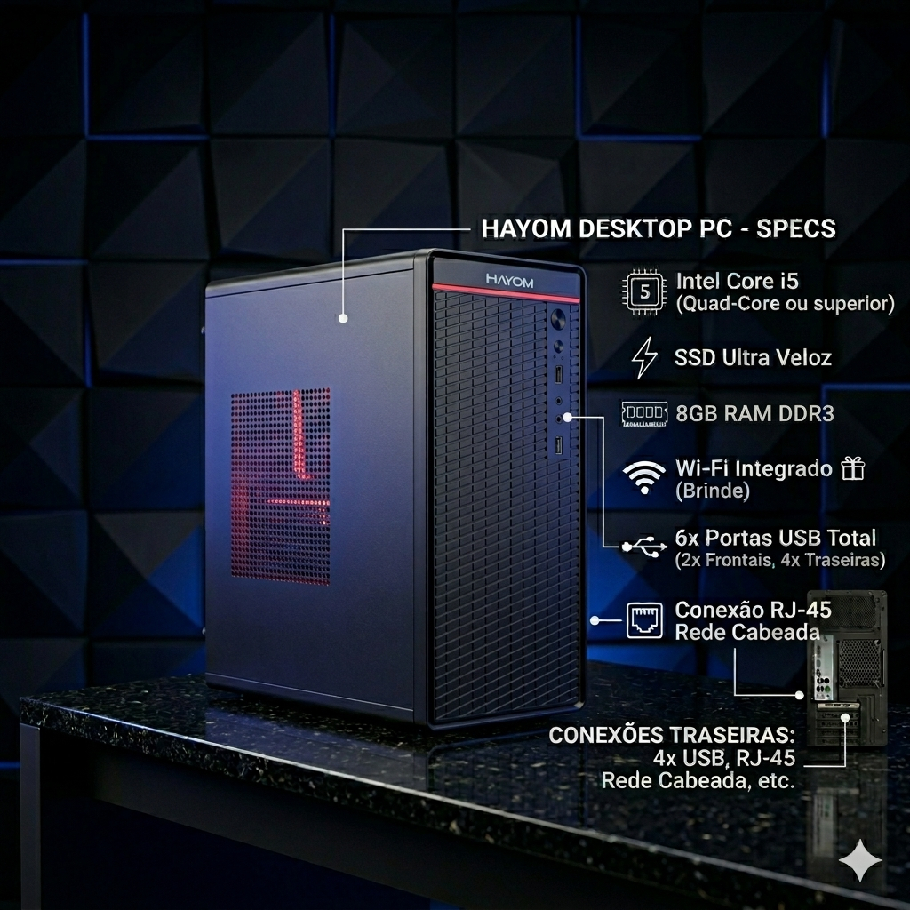 PC Computador Intel Core i5 16GB RAM 240GB SSD Wi-Fi Grátis Nota Fiscal Pronta Entrega