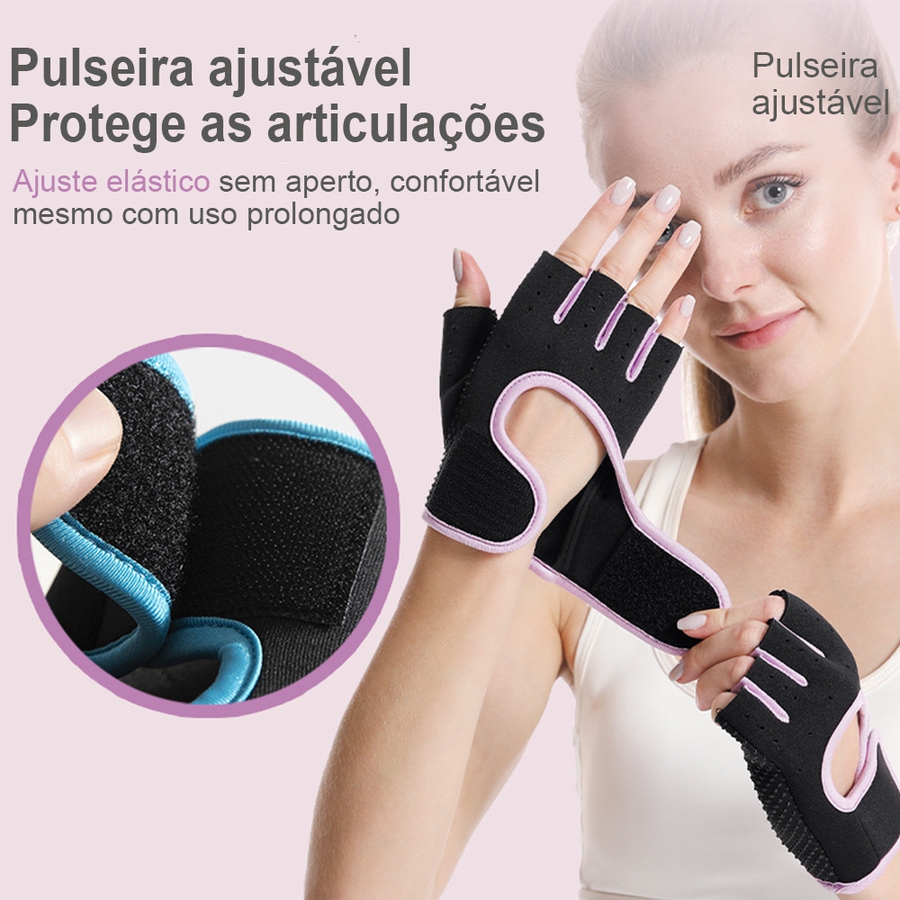 Luva Fitness Antiderrapante com Ajuste