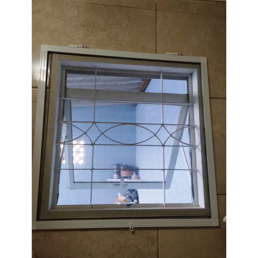 Tela Mosquiteiro MONTADA com perfil alumínio e tela em fibra de vidro e PVC