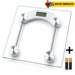 Balança Digital Corporal 180kg Vidro Temperado Alta Precisão Banheiro Peso Corpo Antiderrapante Fitness Saúde Premium
