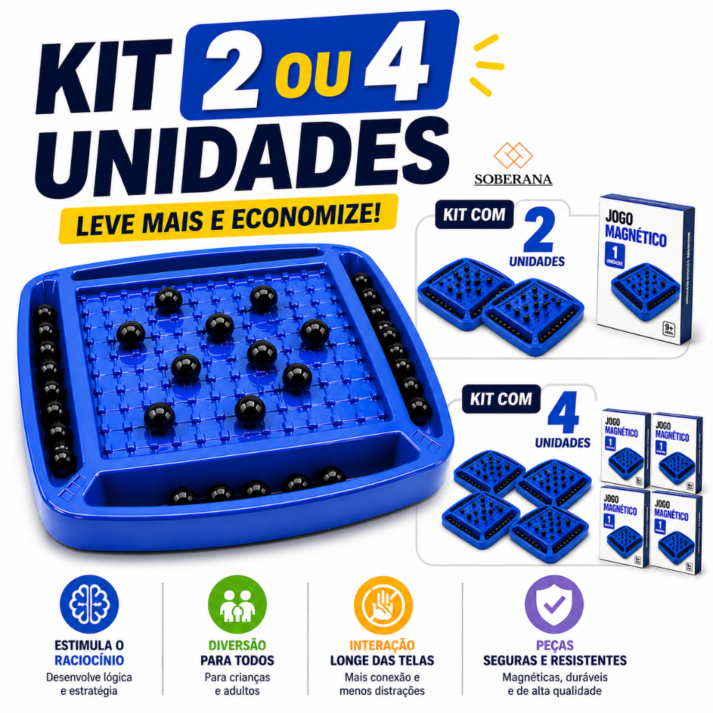 Kit 2 ou 4 Jogos Xadrez Magnético Imã Educacional Tabuleiro Portátil Infantil Brinquedo Estratégia