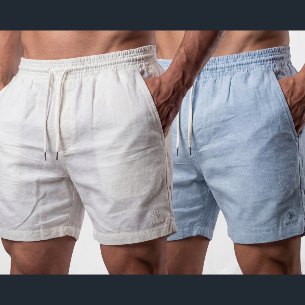 Kit 2 Bermudas Masculinas Linho com Elastano | Conforto Casual Diário - Loja XYZ
