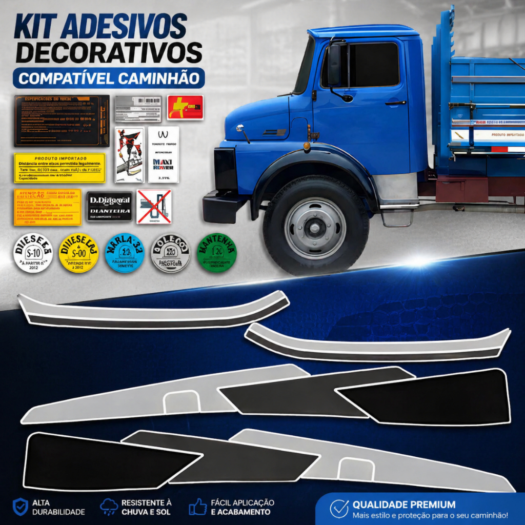 Adesivo Cor Prata Faixa Lateral Mercedes Mb 1113 1313 1513
