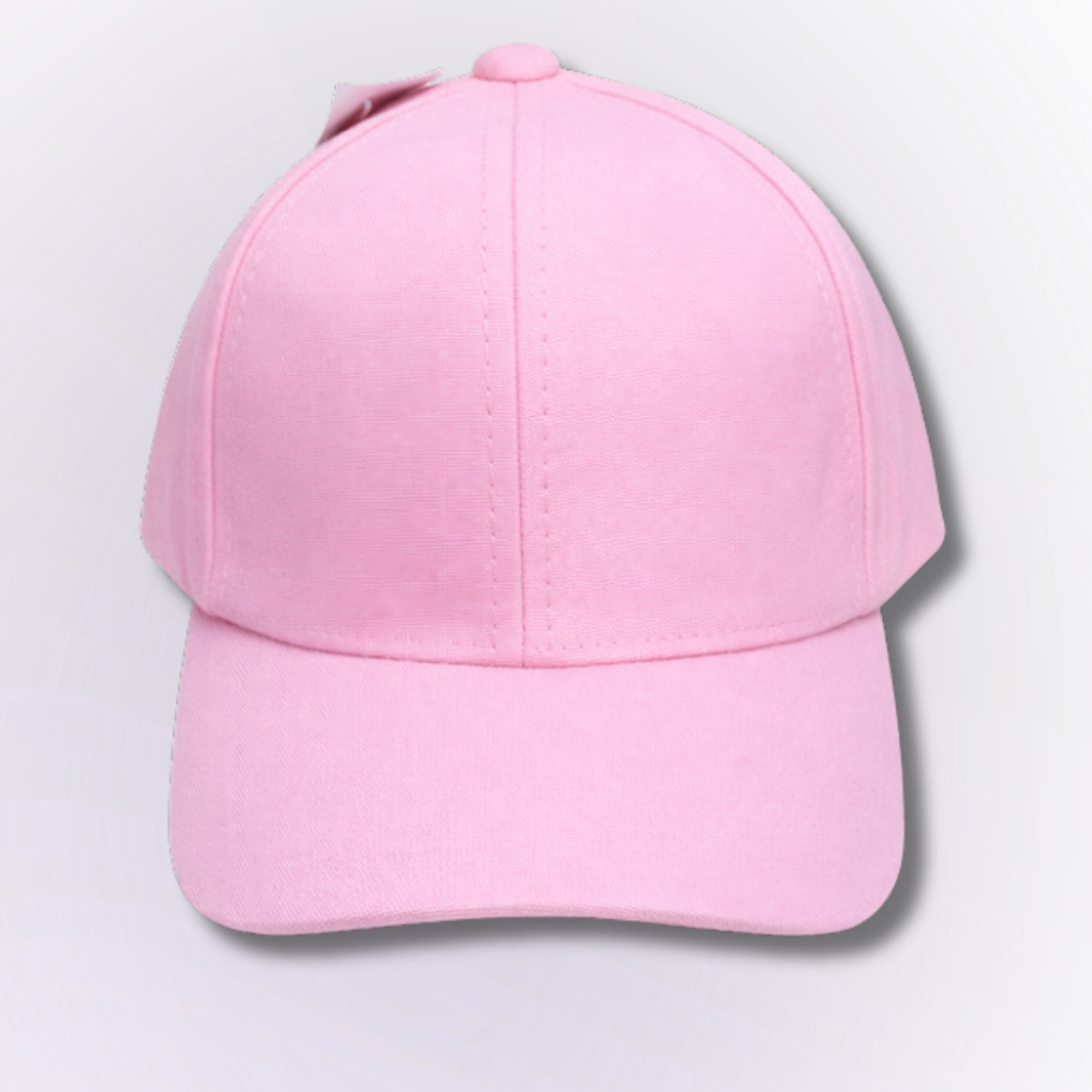 Boné Kids Rosa Bebê Ajustável Aba Curva Premium Infantil Confortável Liso