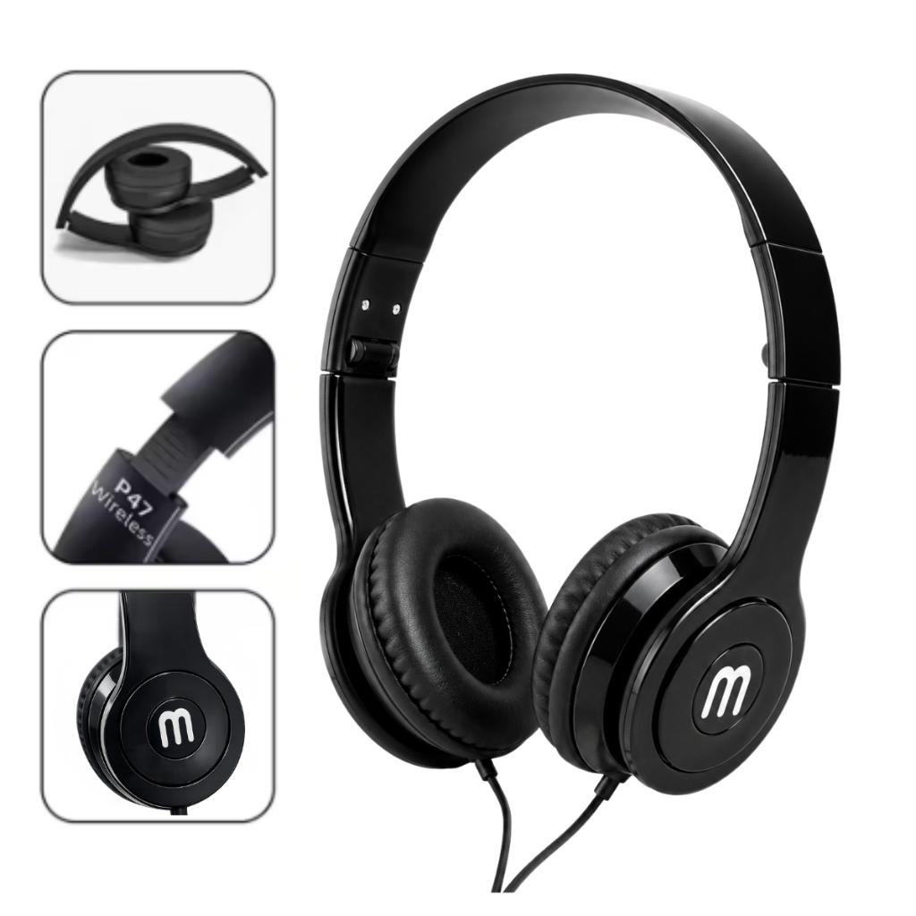 Headfone Fone De Ouvido Com Fio Com Microfone Integrado HD Estério e Som Potente Cabo P2